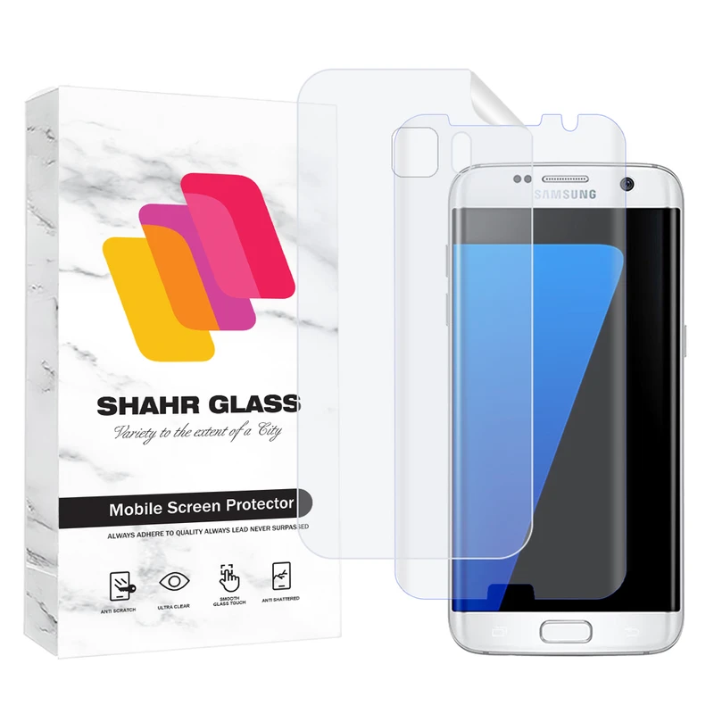 محافظ صفحه نمایش یووی شهر گلس مدل UVNANOMTBSH مناسب برای گوشی موبایل سامسونگ Galaxy S7 edge به همراه محافظ پشت گوشی
