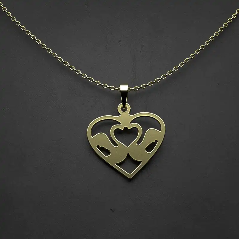 گردنبند طلا 18 عیار زنانه مدوپد مدل طرح قلب کد S1021