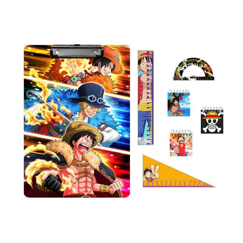 بسته لوازم تحریر مدل وان پیس one piece مجموعه 7 عددی بسته لوازم تحریر مدل وان پیس one piece مجموعه 7 عددی