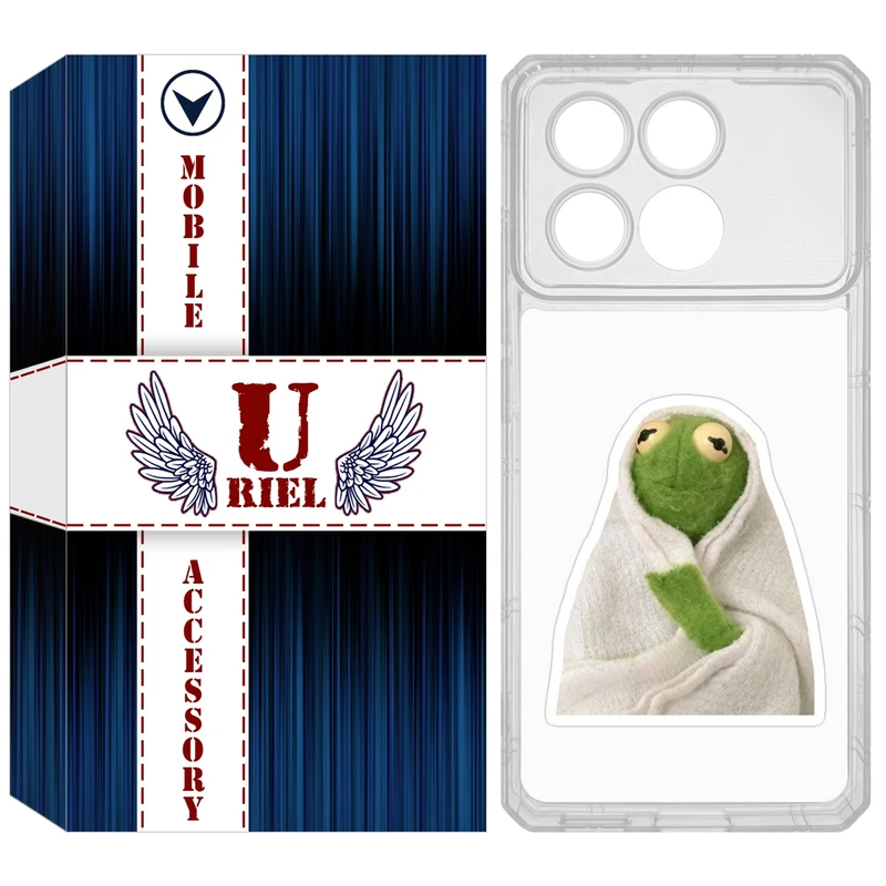 کاور یوریل مدل Clear کد 82 طرح قورباغه مناسب برای گوشی موبایل شیائومی Poco X6 Pro