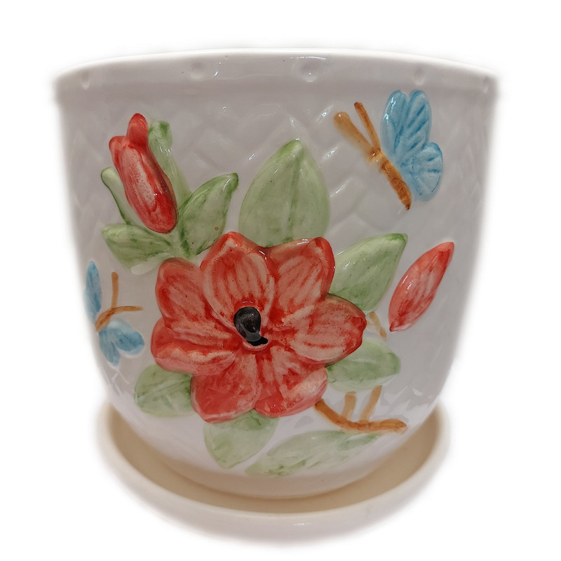 گلدان طرح گل و پروانه مدل M3