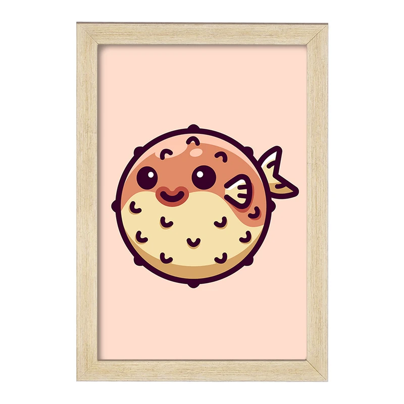 تابلو خندالو مدل حیوانات آبزی ماهی بادکنکی کد 28163