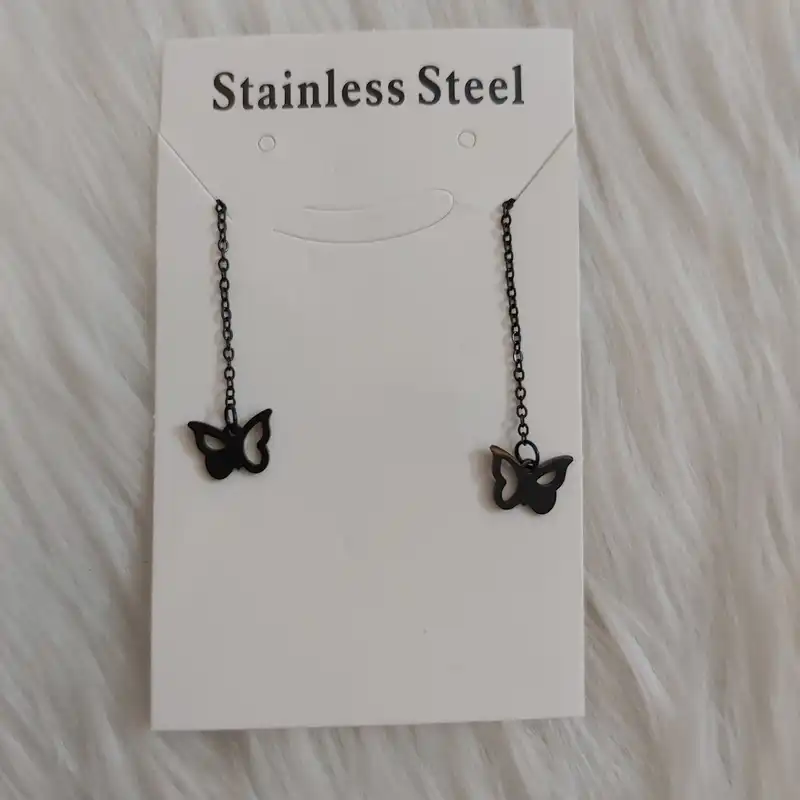 گوشواره زنانه مدل بخیه طرح پروانه کد butf115