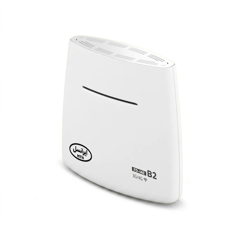 مودم همراه ایرانسل مدل fd-i40 b2 بی سیم 4g با پشتیبانی 32 کاربر، درگاه lan، قابلیت استفاده خانگی و اداری، منبع انرژی آداپتور برق، به همراه بسته اینترنت 30 گیگابایتی هدیه