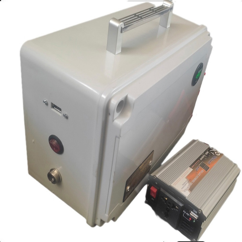 سیستم روشنایی و پاوربانک خورشیدی مدل LIFPO-100W-AC500 ظرفیت 530 وات ساعت