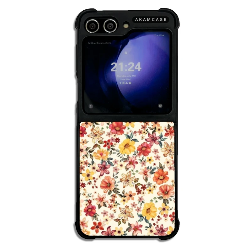 کاور آکام مدل AMCWSGZFLIP5-FLOWERS12 مناسب برای گوشی موبایل سامسونگ Galaxy Z Flip 5