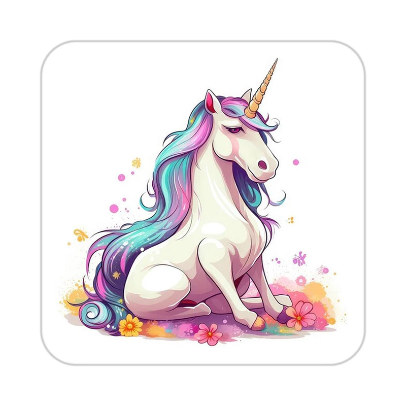 زیر لیوانی کاکتی طرح اسب تک شاخ و یونیکورن مدل mp32821