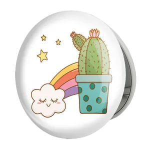 آینه جیبی خندالو طرح کاکتوس مدل تاشو کد 5301 