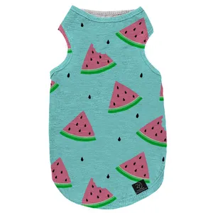 لباس سگ و گربه 27 طرح Watermelon Background Blue کد MH569 سایز XL