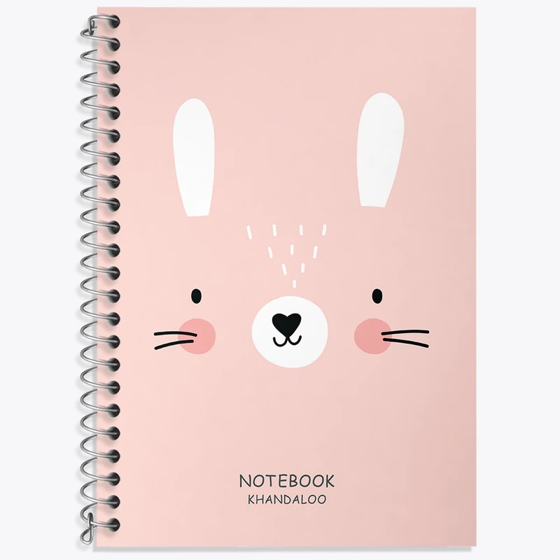 دفتر زبان 50 برگ خندالو مدل سه خط طرح خرگوش کیوت کد N1154