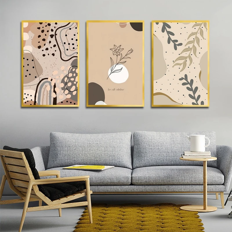 تابلو بکلیت طرح مدرن نقاشی مینیمال مدل T-2294 مجموعه 3 عددی