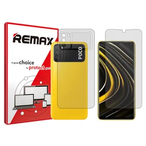 Remax HyGEL model transparent screen protector suitable for Xiaomi Poco M3 mobile phone along with the back protector