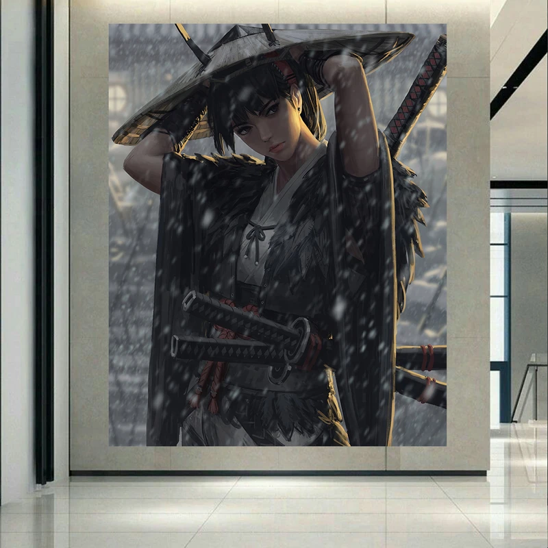 پوستر طرح انیمه مدل دختر سامورایی کد AR13420