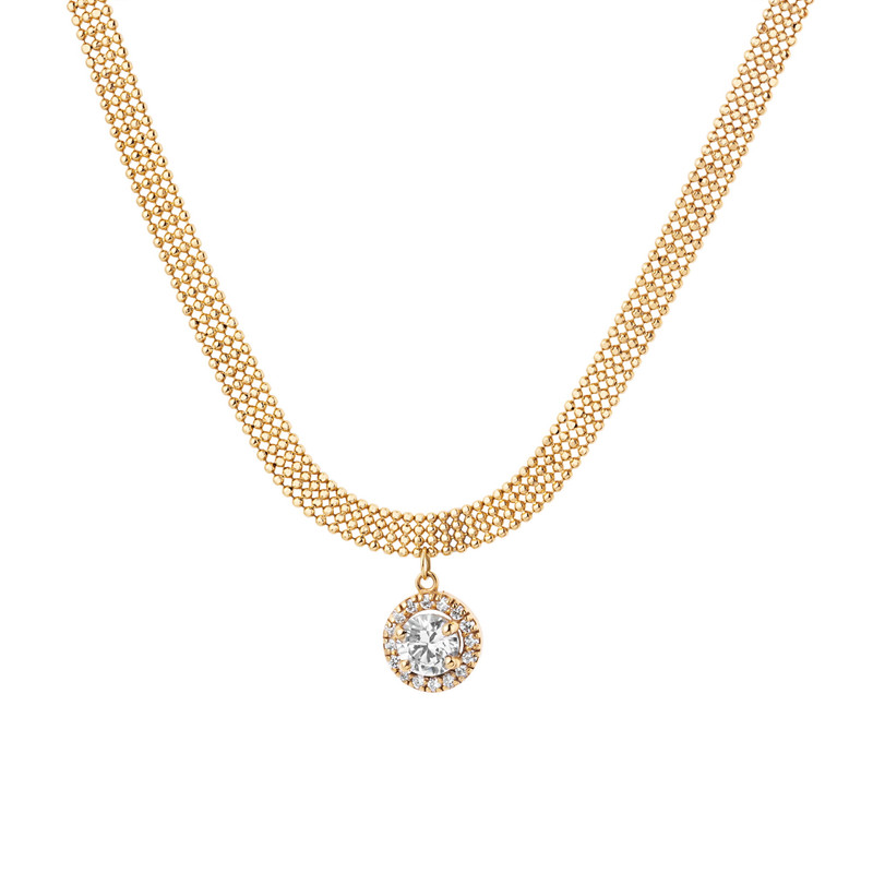 گردنبند طلا 18 عیار زنانه گالری شیدا مجد مدل پونتو و تخمه