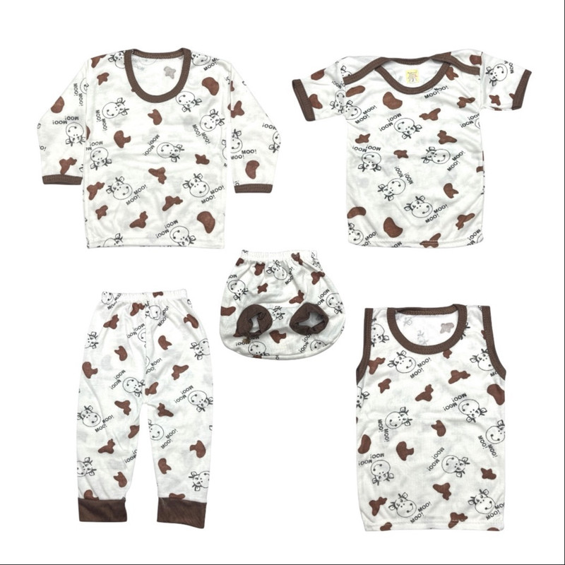 ست 5 تکه لباس نوزادی مدل گاو کد mop118