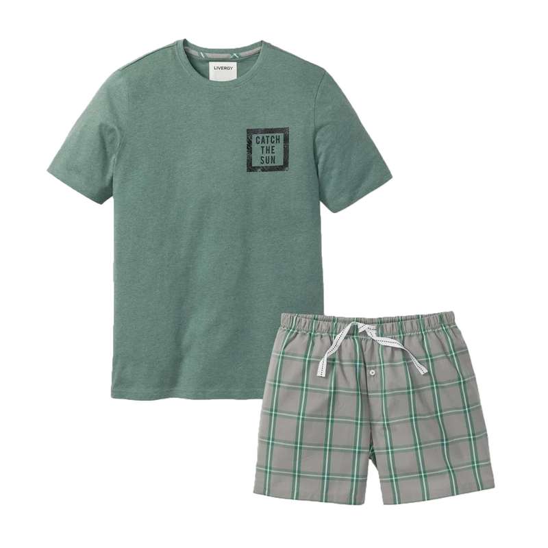 ست تی شرت و شلوارک مردانه لیورجی مدل grn-cts