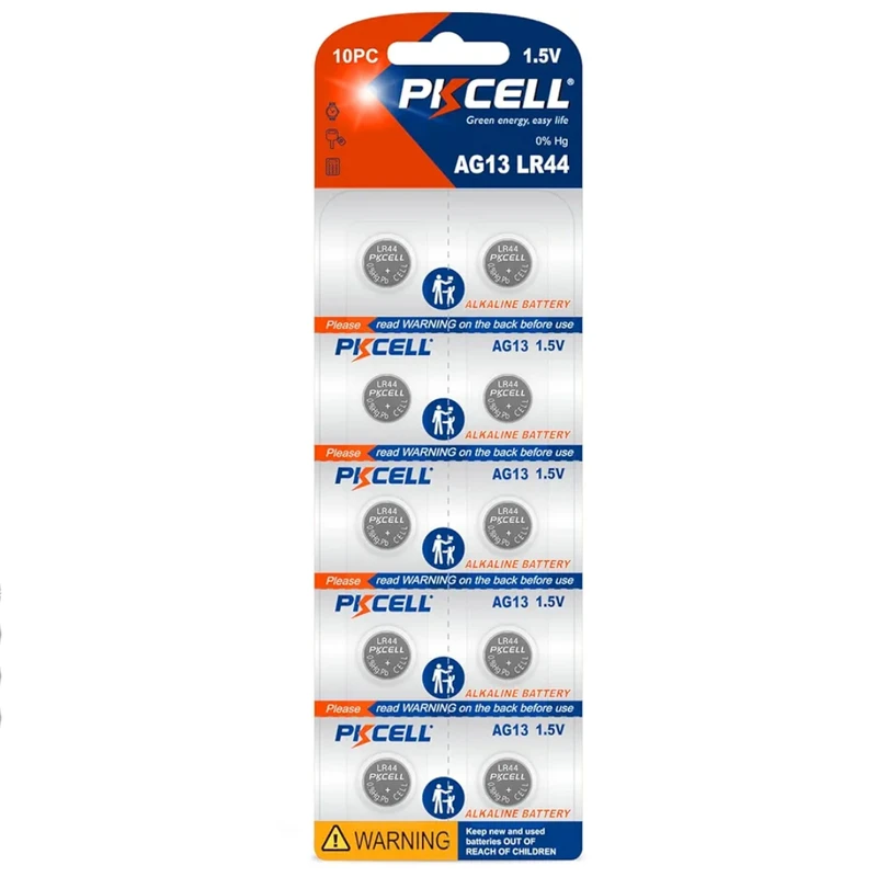 باتری ساعت پی‌کی سل مدل  AG13 LR44 ولت 1.5 مجموعه 10عددی