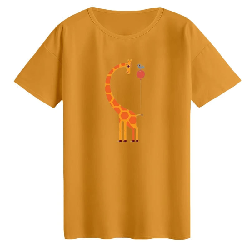 تی‌شرت لانگ آستین کوتاه زنانه مدل زرافه و بادکنک