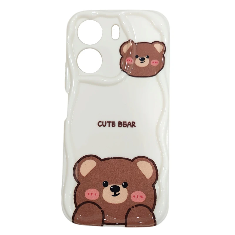 کاور مدل پاستیلی طرح Cute bear مناسب برای گوشی موبایل شیائومی Redmi 13C / POCO C65 
