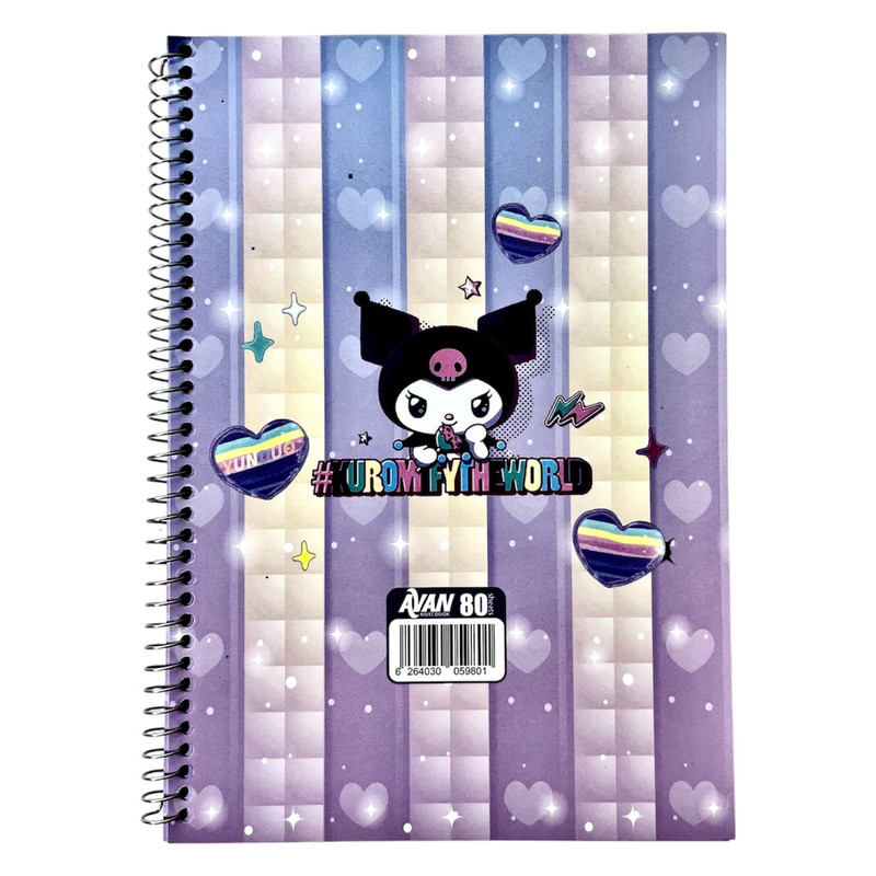 دفتر مشق 80 برگ آوان مدل حاشیه دار طرح کرومی رنگین کمان کد LF3