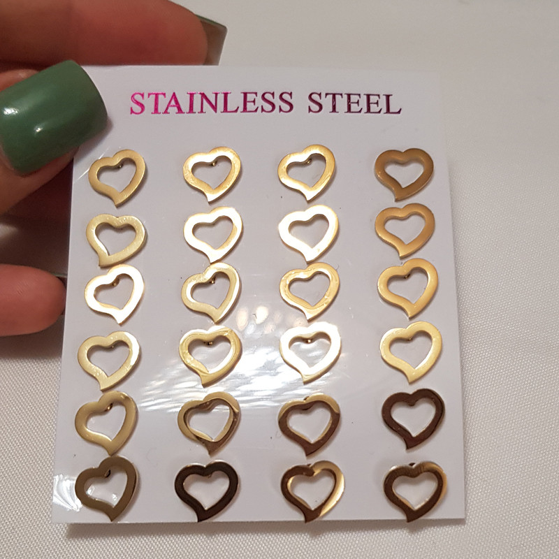 گوشواره دخترانه مدل میخی قلب 3237