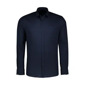 پیراهن آستین بلند مردانه پاتن جامه مدل 102721010261539 رنگ سرمه ای تیره