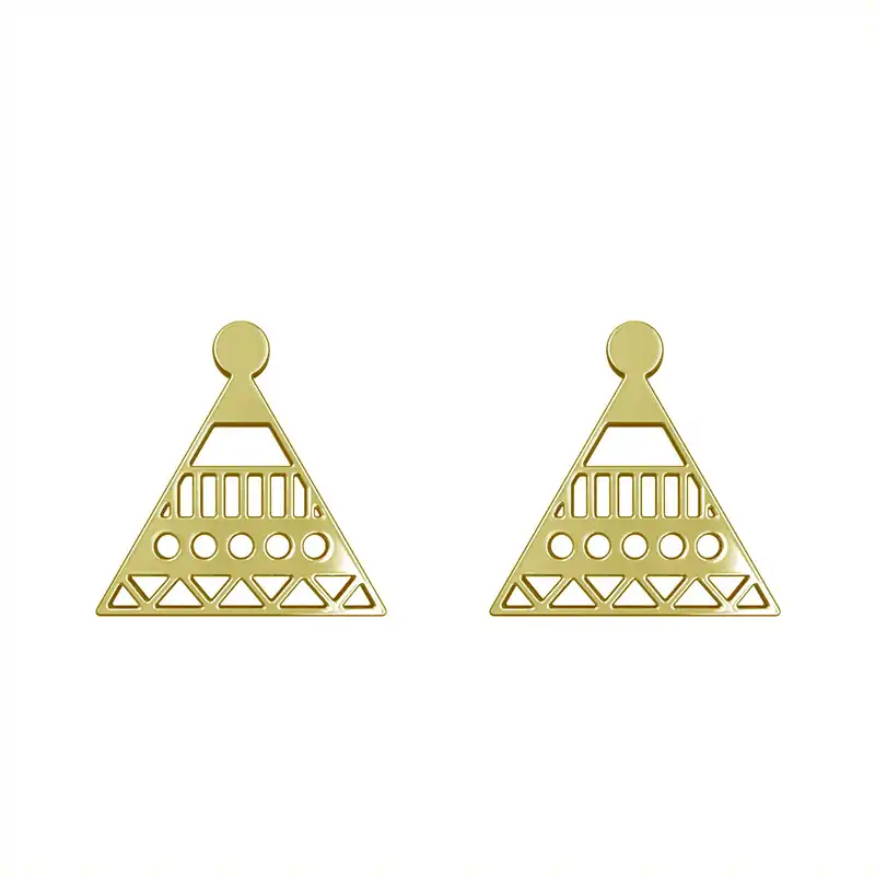 گوشواره طلا 18 عیار زنانه مدوپد مدل مثلث کد GA1-14983