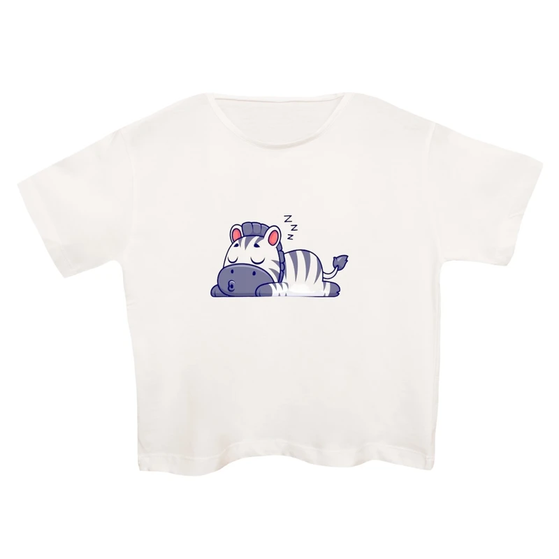 کراپ‌تی شرت آستین کوتاه زنانه مدل گورخر کد 3