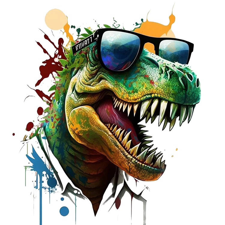 استیکر پارچه و لباس پاد آفرین مدل دایناسور سایز بزرگ کد a29