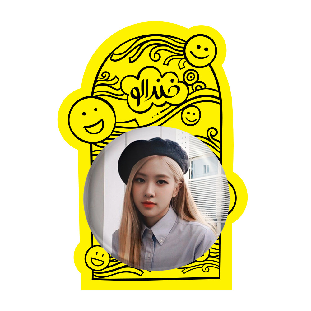 آینه جیبی خندالو مدل رزی بلک پینک Black Pink  کد 14361