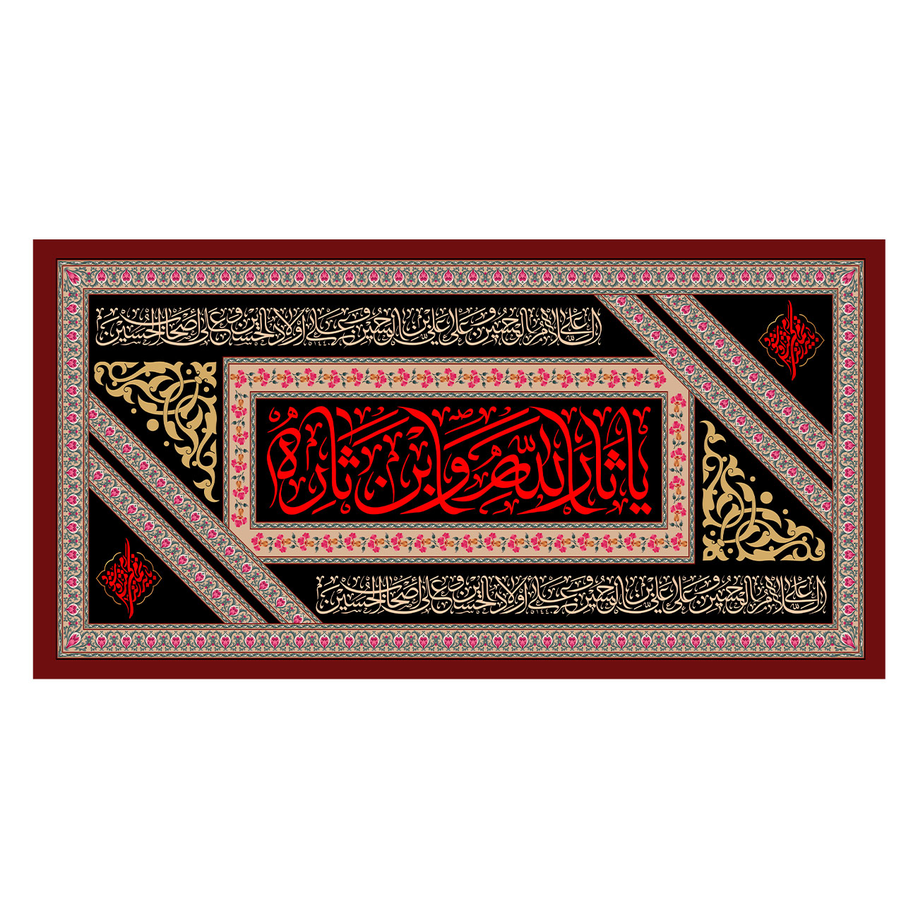 پرچم طرح محرم برای عاشورا مدل امام حسین کد 2329D