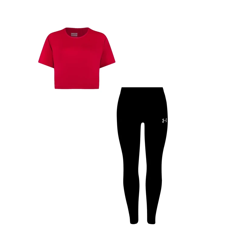 ست کراپ تی شرت و لگینگ ورزشی زنانه مدل 56-4101