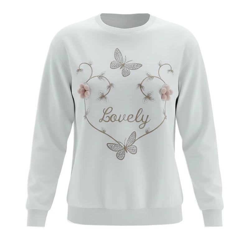 سویشرت زنانه مدل گل و پروانه کد 03
