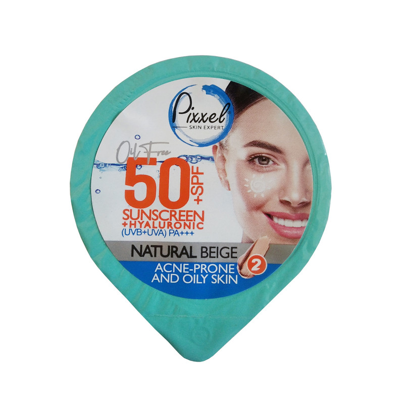 کرم ضد آفتاب رنگی پیکسل spf50 مدل 01 مناسب پوست‌های چرب حجم 50 میلی لیتر به همراه کرم ضد آفتاب رنگی پیکسل spf50 مدل 02 حجم 7 میلی لیتر