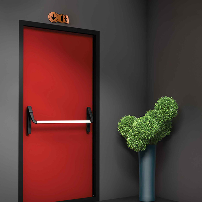 تابلو راهنما آژنگ طرح خروج مدل درب و آدم چپ پایین کد EX-M-455