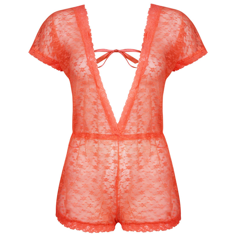 لباس خواب زنانه ماییلدا مدل گیپوری کد 4309-51004 رنگ نارنجی