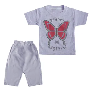 ست تی شرت و شلوارک دخترانه مدل PRV-BNF