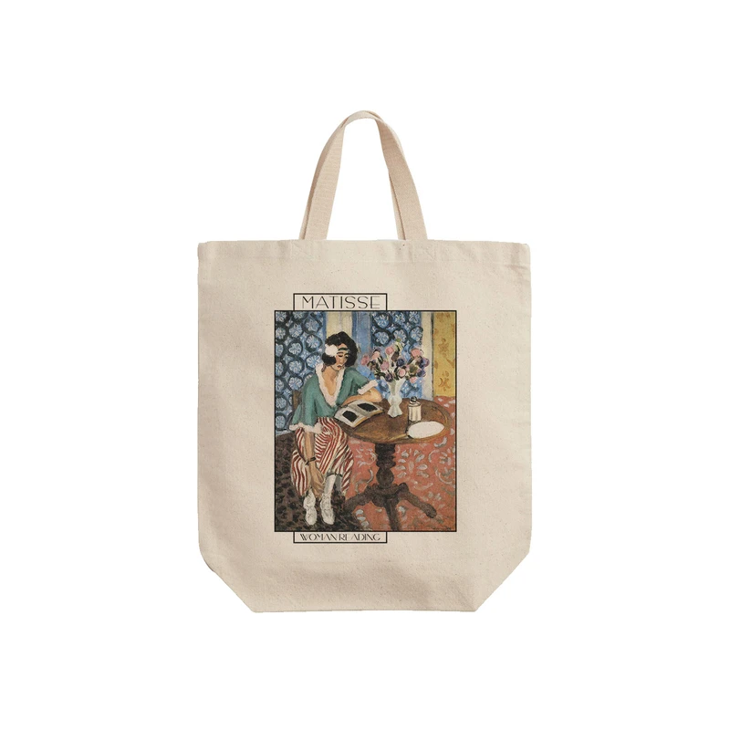 ساک خرید ترمه طراحان ایده مدل زن در حال مطالعه از ماتیس کد art0692 - S