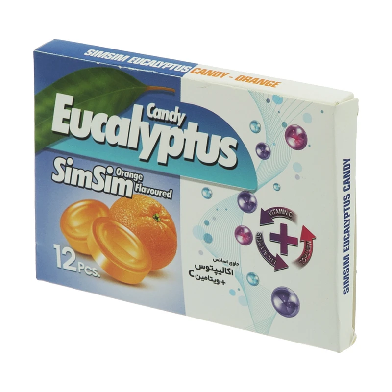 آبنبات اکالیپتوس طعم پرتقال سیم سیم بسته 12 عددی