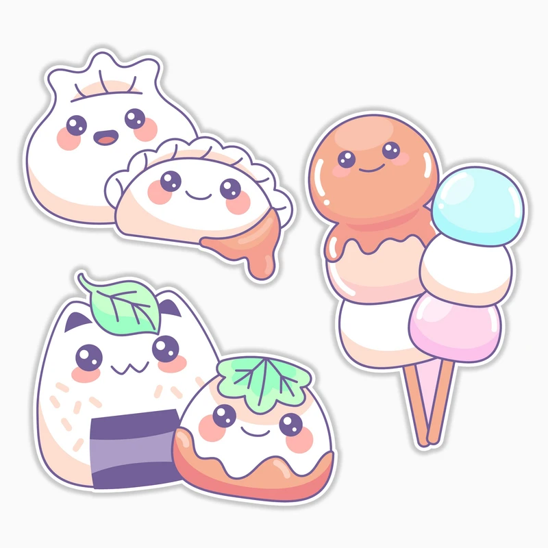 استیکر لپ تاپ و موبایل بووم طرح بستنی کد MR98 مجموعه 3 عددی