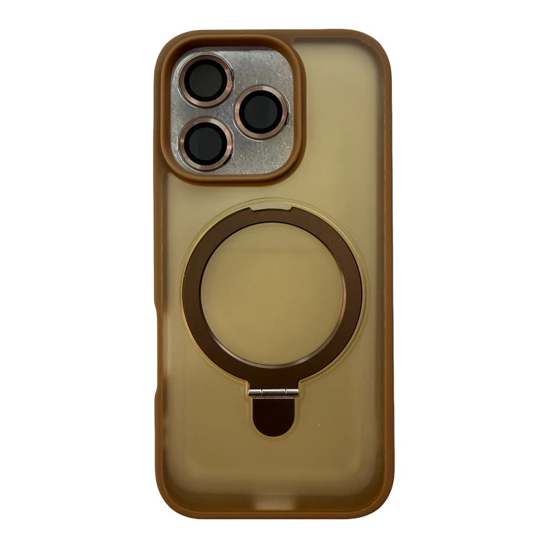 کاور کیو سریز مدل Stand مناسب برای گوشی موبایل اپل iphone 16 pro max به همراه محافظ لنز