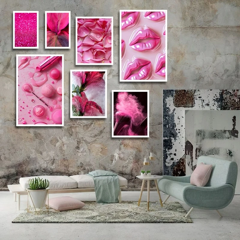 تابلو بکلیت طرح سالن زیبایی و لوازم آرایشی مدل W-2839 مجموعه 7 عددی