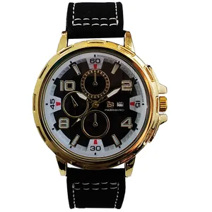 ساعت مچی عقربه‌ای مردانه مدل بندجیر تاریخ شمار کد GOLD 210