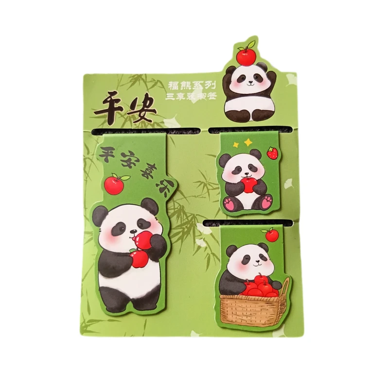 نشانگر کتاب مدل Magnetic Apple Panda بسته 3 عددی