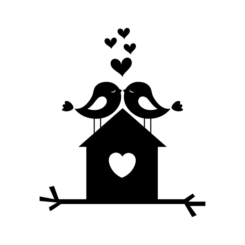 استیکر ناویا طرح lovely birds مدل چوبی کد 002