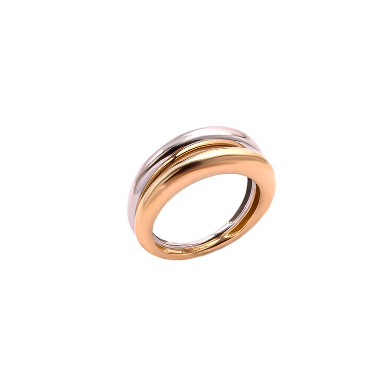 انگشتر طلا 18 عیار زنانه الی گالری مدل دو رینگ دامله