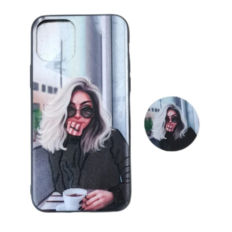 کاور طرح دخترانه کد 120 مناسب برای گوشی موبایل اپل iPhone 11 Pro به همراه پاپ سوکت