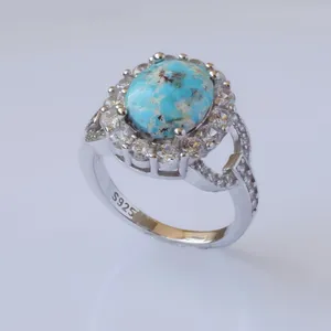 انگشتر نقره زنانه مدل فیروزه نیشابوری R19