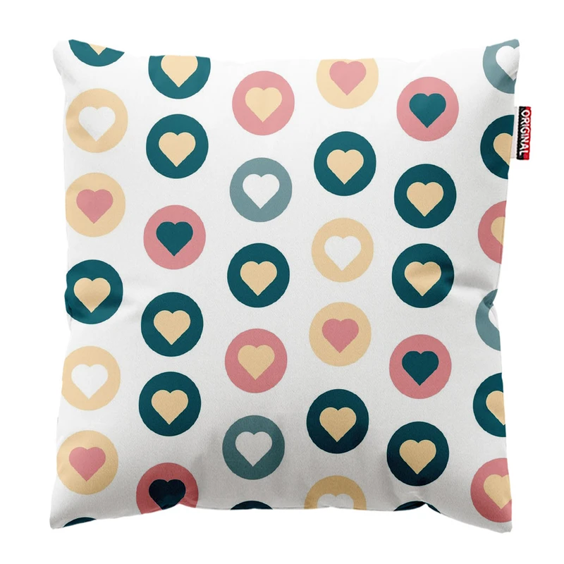 کوسن پاد آفرین طرح قلب کد 1472 سایز 30*30 سانتی متر