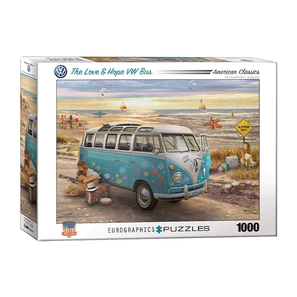 پازل 1000 تکه یوروگرافیکس پازلز مدل The Love & Hope VW Bus كد 5310 مناسب نوجوان و بزرگسال